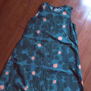Sleeveless cotton print midi dress, Marimekko X Uniqlo